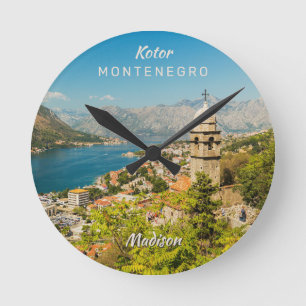 Horloge Ronde Nom et texte personnalisés Monténégro