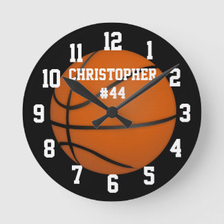 Horloge Ronde Nom Numéro Basketball