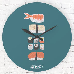 Horloge Ronde Nom personnalisé du Sushi japonais