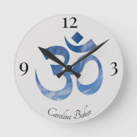Nom sur Blue Sky Clouds Om Symbole 8 po Acrylique