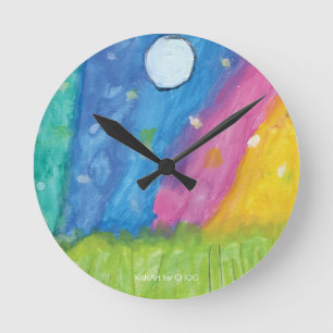 Horloge Ronde Northern Lights - KidsArt pour CHOC