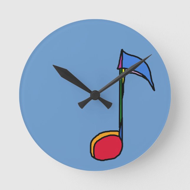 Horloge Ronde note de musique colorée graphique (Recto)