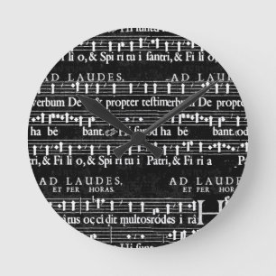 Horloge Ronde note musicale grunge