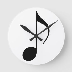 Horloge Ronde note musicale noire