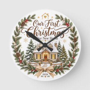 Horloge Ronde Notre Premier Noël dans Notre Nouvelle Maison Orne
