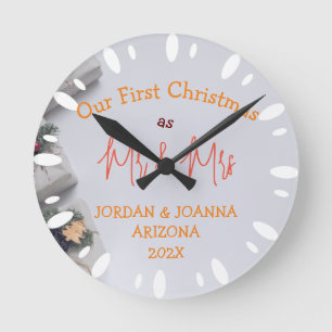 Horloge Ronde Notre premier Noël, M. et Mme.