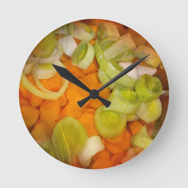 Horloge Ronde N'oubliez pas de préparer la veg Wall Clock 1 (Recto)