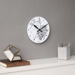 HORLOGE RONDE N'OUBLIEZ PAS DE RALENTIR LÈCHE LES ROSES CHATON