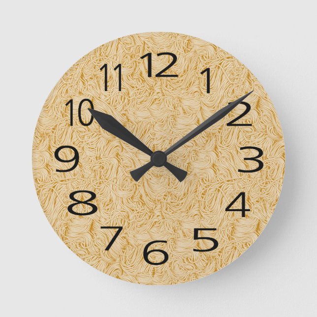 Horloge Ronde Nouilles Spaghetti Cuites (Recto)