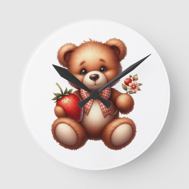 Horloge Ronde Nounours en peluche (Recto)