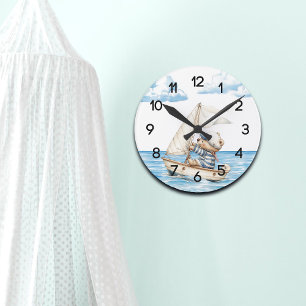 Horloge Ronde Nourrisson à voile Teddy Bear