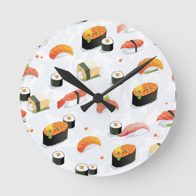 Horloge Ronde Nourriture japonaise :Sushi Motif (Recto)