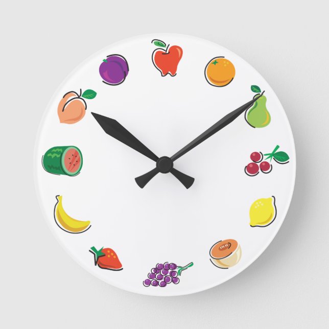 Horloge Ronde Nourriture pour Thought_Totally fruité (Recto)