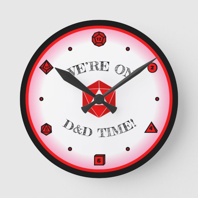 Horloge Ronde Nous sommes à l'heure de D&D - RED (Recto)