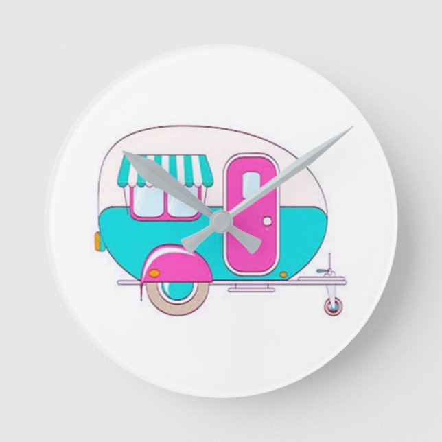 HORLOGE RONDE ****NOUS SOMMES HEUREUX CAMPERS*** FERMER (Recto)