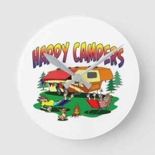 HORLOGE RONDE ****NOUS SOMMES HEUREUX CAMPERS*** FERMER