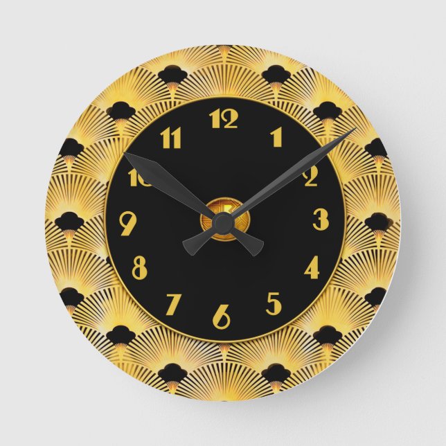 Horloge Ronde Nouveau style de ventilateur de mur Art déco (Recto)