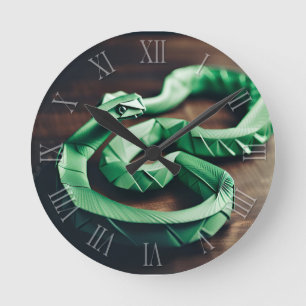 Horloge Ronde Nouvel An Chinois Serpent Origami Zodiac Anniversa