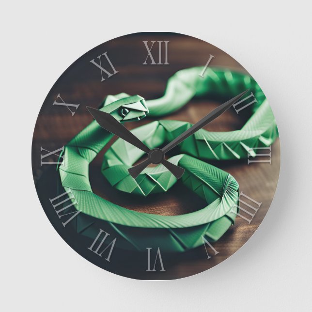 Horloge Ronde Nouvel An Chinois Serpent Origami Zodiac Anniversa (Recto)
