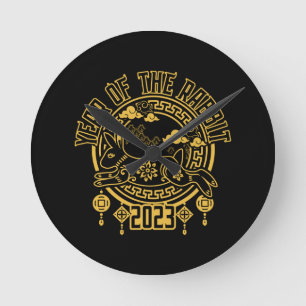 Horloge Ronde Nouvel An lunaire chinois du lapin