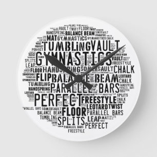 Horloge Ronde Nuage de mot de gymnastique