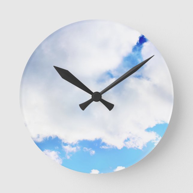 Horloge Ronde Nuages blancs et ciel bleu (Recto)