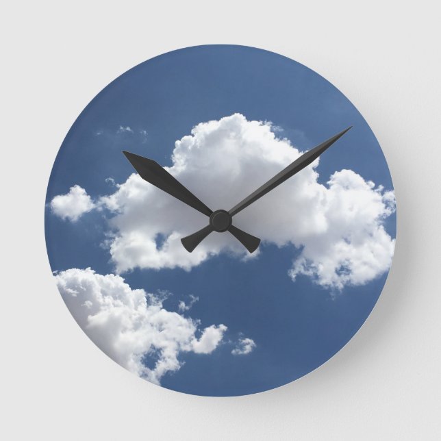 Horloge Ronde Nuages dans un ciel bleu (Recto)