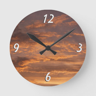 Horloge Ronde Nuages de coucher de soleil I Photographie de ciel