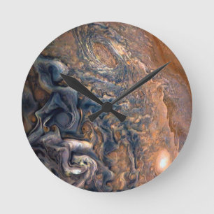 Horloge Ronde Nuages de tourbillonnement de fin de Jupiter de