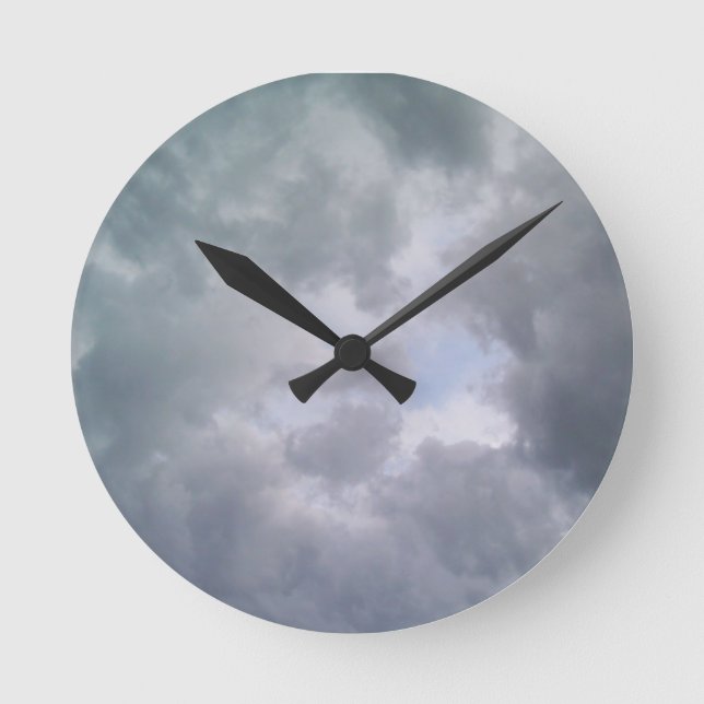Horloge Ronde Nuages en forme de croissant (Recto)