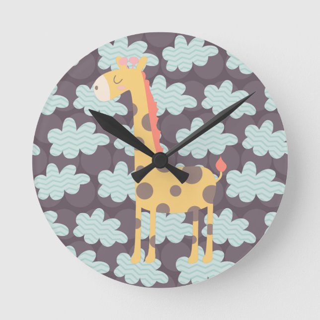 Horloge Ronde Nuages et girafes (Recto)