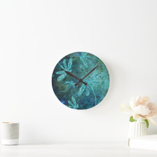 Horloge Ronde Nuit de la libellule étoilée