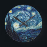 Horloge Ronde Nuit Starry Par Vincent Van Gogh<br><div class="desc">Nuit Starry Par Vincent Van Gogh</div>
