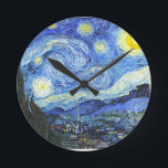 Horloge Ronde Nuit Van Gogh Starry<br><div class="desc">"van gogh",  "Vincent,  starry night,  painting,  famous,  vintage,  stars,  sky, </div>
