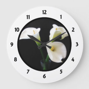 Horloge ronde numérique avec Calla Lilly