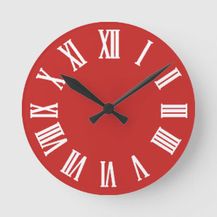 Horloge Ronde Numéros de rouge blanc noir minimum