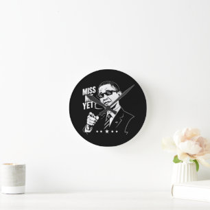 Horloge Ronde Obama 2028 Me Manques-Tu Encore Président 44 Drôle