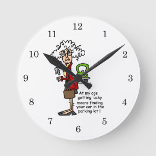 Horloge Ronde Obtention de l'humour chanceux