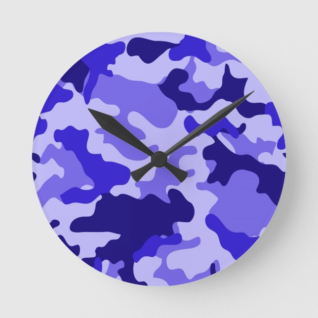 Horloge Ronde Ocean Blue Camo Wall Clock (Recto)