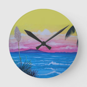 Horloge Ronde Océan du coucher du soleil