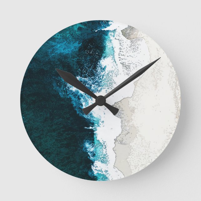 Horloge Ronde Océan Et Plage (Recto)