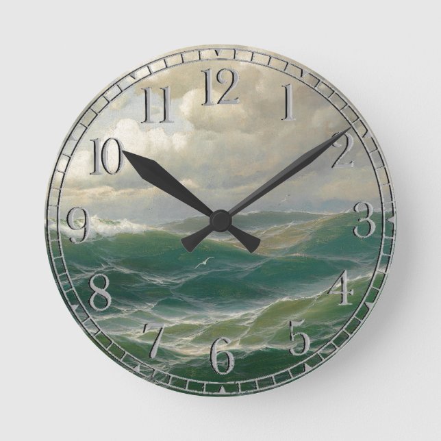 Horloge Ronde Ocean Seabird Waves (Recto)