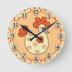 Horloge Ronde Oeufs de poulet Pois