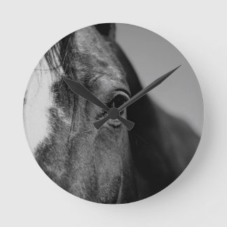 Horloge Ronde OEuvre d'oeil noir blanc