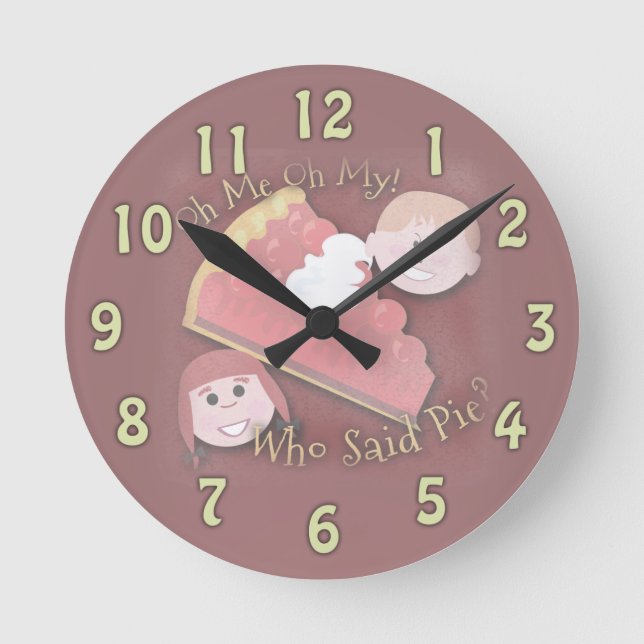 Horloge Ronde Oh My Pie Retro Kids Illustré Slogan (Recto)