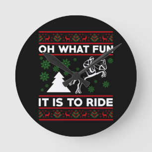 Horloge Ronde Oh Quelle Joie De Monter À Cheval UGLY Noël