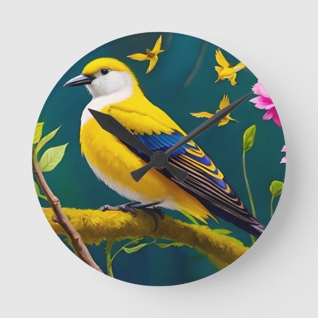 Horloge Ronde Oiseau doré (Recto)