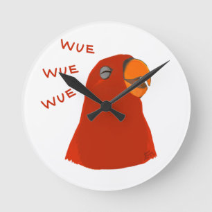 Horloge Ronde Oiseau rouge "GUMI" wuewuewue.....