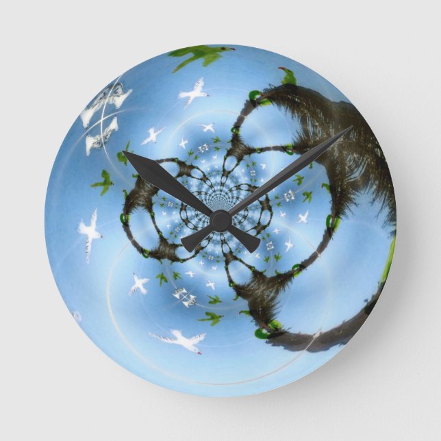 Horloge Ronde Oiseaux au paradis (Recto)