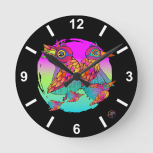 Horloge Ronde Oiseaux et couleur